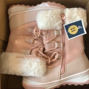 brand new pink/rose gold  snow boots